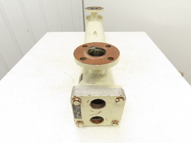 2-Pass Shell & Tube Heat Exchanger Oil Cooler 1.5" NPT x 2" Flanged 39"L