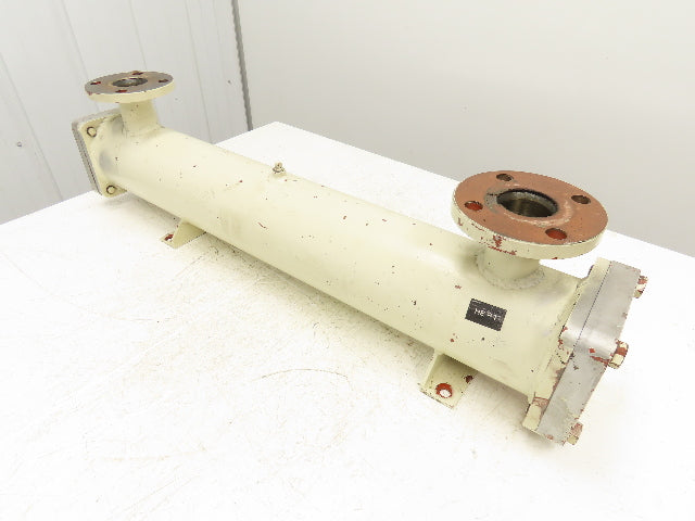 2-Pass Shell & Tube Heat Exchanger Oil Cooler 1.5" NPT x 2" Flanged 39"L