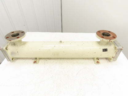 2-Pass Shell & Tube Heat Exchanger Oil Cooler 1.5" NPT x 2" Flanged 39"L