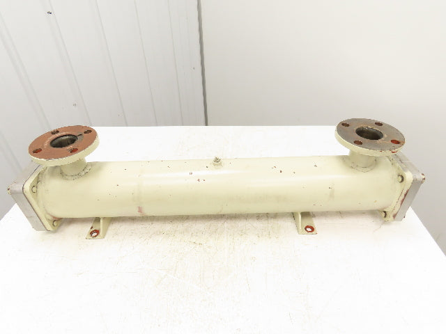2-Pass Shell & Tube Heat Exchanger Oil Cooler 1.5" NPT x 2" Flanged 39"L