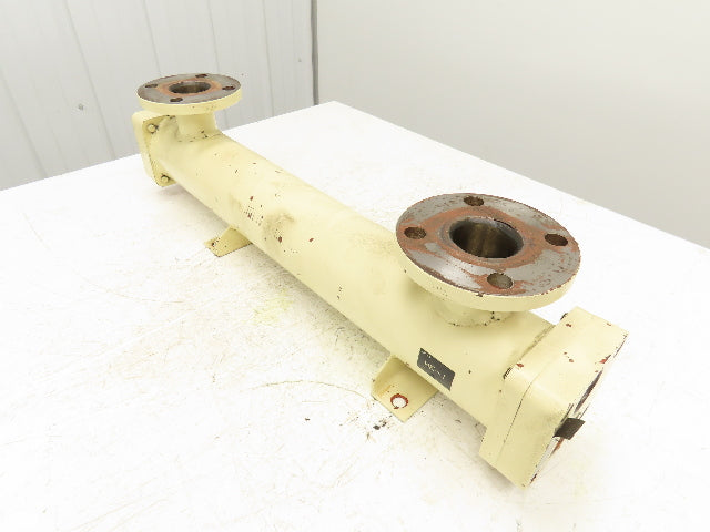 2-Pass Shell & Tube Heat Exchanger Oil Cooler 1-1/4" NPT x 2" Flanged 31"L