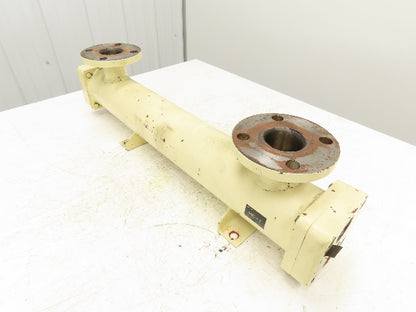 2-Pass Shell & Tube Heat Exchanger Oil Cooler 1-1/4" NPT x 2" Flanged 31"L