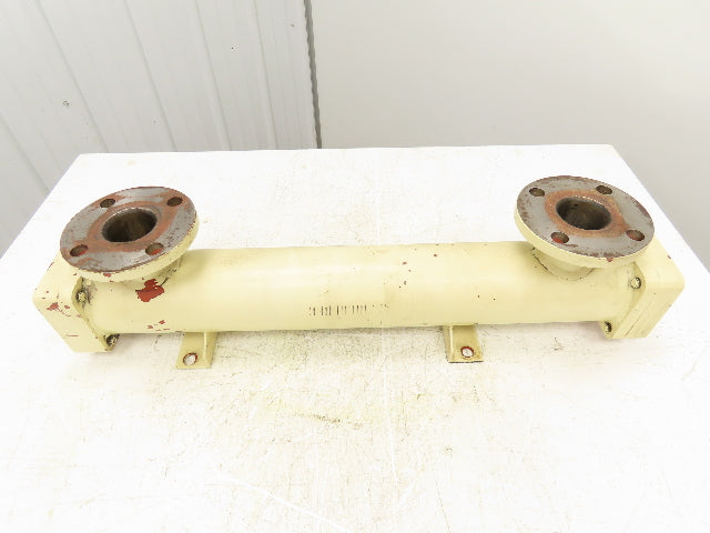 2-Pass Shell & Tube Heat Exchanger Oil Cooler 1-1/4" NPT x 2" Flanged 31"L