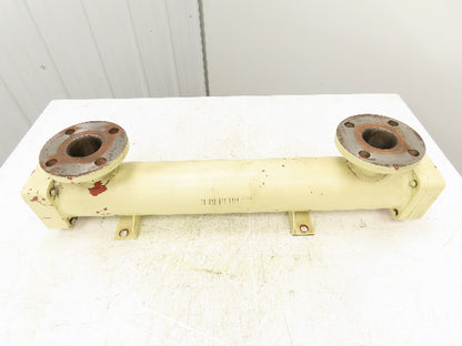 2-Pass Shell & Tube Heat Exchanger Oil Cooler 1-1/4" NPT x 2" Flanged 31"L