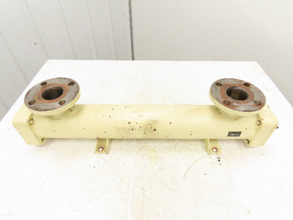 2-Pass Shell & Tube Heat Exchanger Oil Cooler 1-1/4" NPT x 2" Flanged 31"L