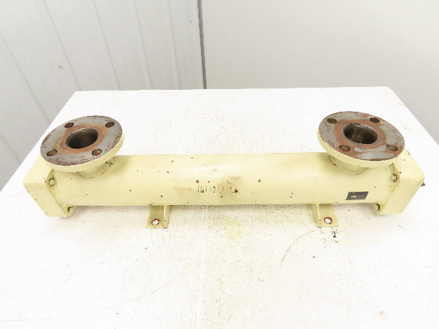 2-Pass Shell & Tube Heat Exchanger Oil Cooler 1-1/4" NPT x 2" Flanged 31"L