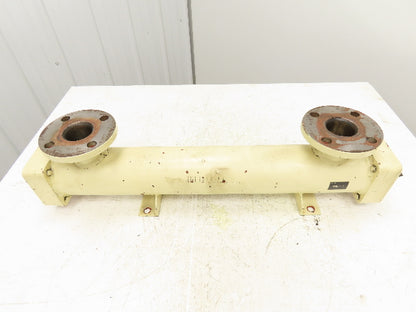 2-Pass Shell & Tube Heat Exchanger Oil Cooler 1-1/4" NPT x 2" Flanged 31"L