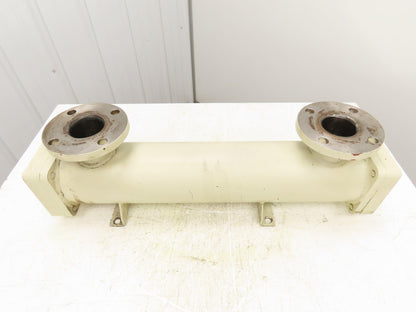 2-Pass Shell & Tube Heat Exchanger Oil Cooler 1.5" NPT x 2.5" Flanged 31"L