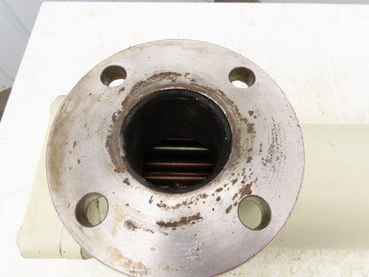 2-Pass Shell & Tube Heat Exchanger Oil Cooler 1.5" NPT x 2.5" Flanged 31"L