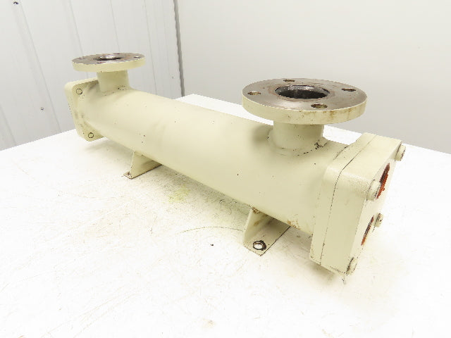 2-Pass Shell & Tube Heat Exchanger Oil Cooler 1.5" NPT x 2.5" Flanged 31"L