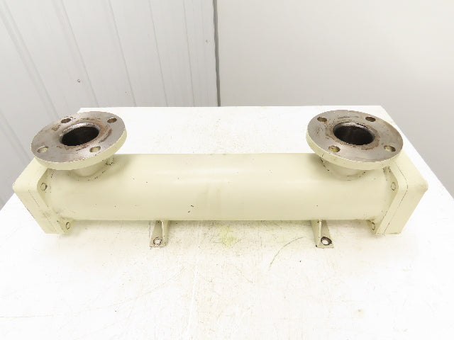 2-Pass Shell & Tube Heat Exchanger Oil Cooler 1.5" NPT x 2.5" Flanged 31"L