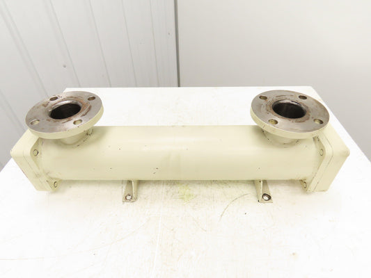 2-Pass Shell & Tube Heat Exchanger Oil Cooler 1.5" NPT x 2.5" Flanged 31"L