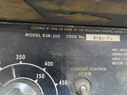 Lincoln 8506-PS IDEALARC R3R DC ARC Stick Welder Power Source 500 Amp Leads 3PH