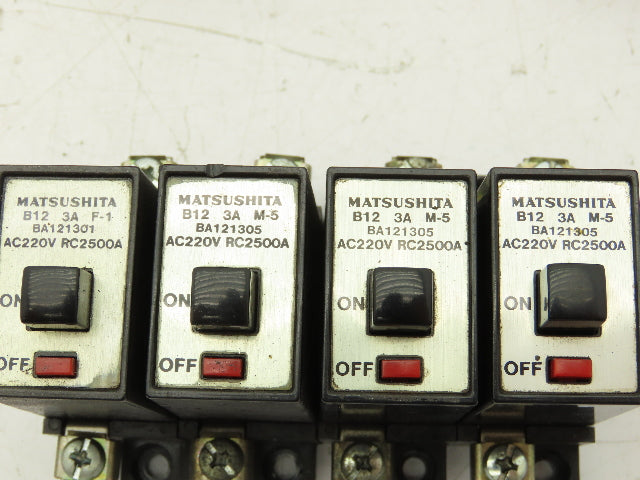 Matsushita 1-Pole Circuit Breaker 1A, 3A, 5A, 7A 220V RC2500A  Lot of 10