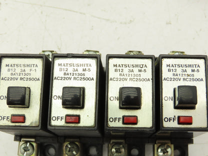 Matsushita 1-Pole Circuit Breaker 1A, 3A, 5A, 7A 220V RC2500A  Lot of 10