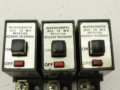 Matsushita 1-Pole Circuit Breaker 1A, 3A, 5A, 7A 220V RC2500A  Lot of 10