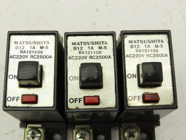 Matsushita 1-Pole Circuit Breaker 1A, 3A, 5A, 7A 220V RC2500A  Lot of 10