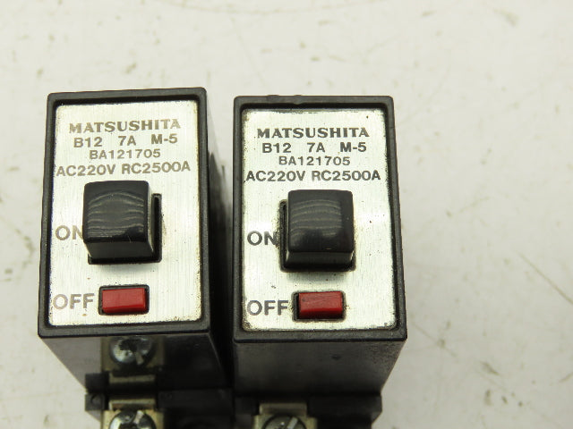 Matsushita 1-Pole Circuit Breaker 1A, 3A, 5A, 7A 220V RC2500A  Lot of 10
