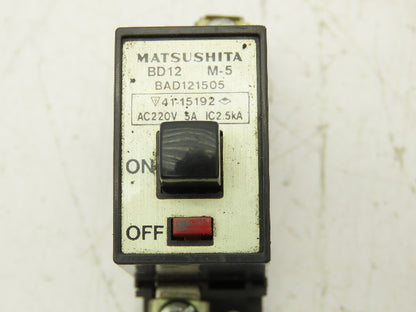 Matsushita 1-Pole Circuit Breaker 1A, 3A, 5A, 7A 220V RC2500A  Lot of 10