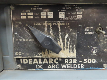 Lincoln 8069-PS IDEALARC R3R DC ARC Stick Welder Welding Power Source 500 AMP
