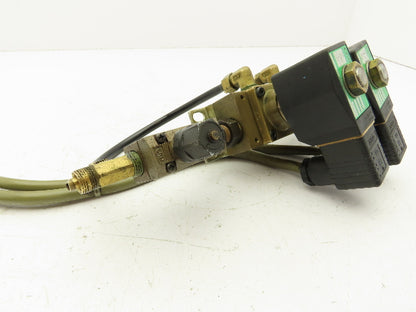 CKD GAB4126 Solenoid Valve 110V 2-Station Brass Manifold 1/4" NPT