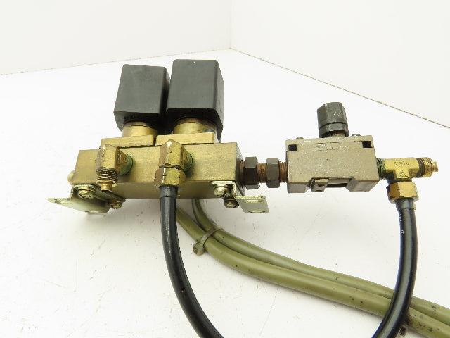CKD GAB4126 Solenoid Valve 110V 2-Station Brass Manifold 1/4" NPT