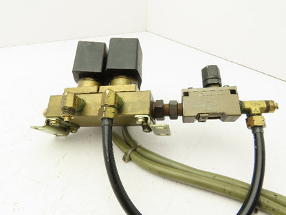 CKD GAB4126 Solenoid Valve 110V 2-Station Brass Manifold 1/4" NPT