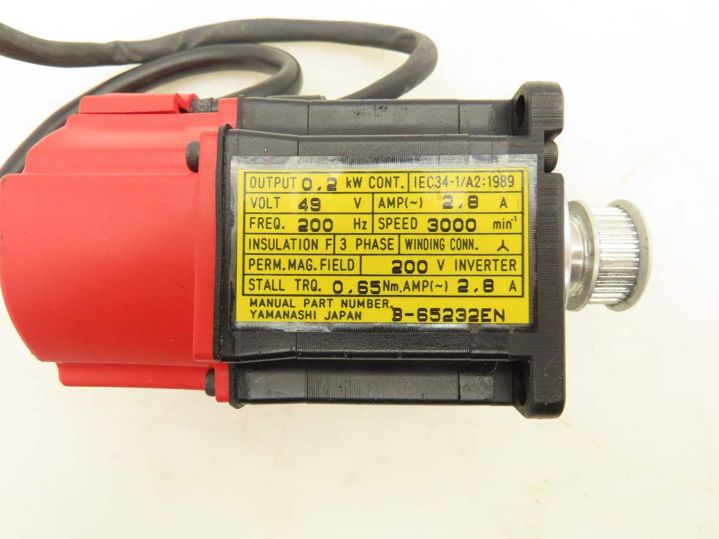 Fanuc A06B-0113-B075 AC Servo Motor 0.2kw 3000RPM Encoder A20B-8001-0560