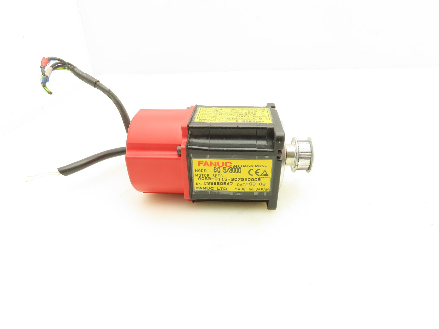 Fanuc A06B-0113-B075 AC Servo Motor 0.2kw 3000RPM Encoder A20B-8001-0560