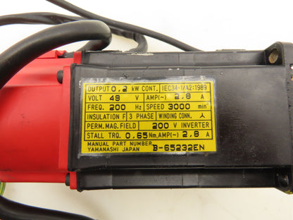 Fanuc A06B-0113-B175 AC Servo Motor 0.2kw 3000RPM Encoder A20B-8001-0560