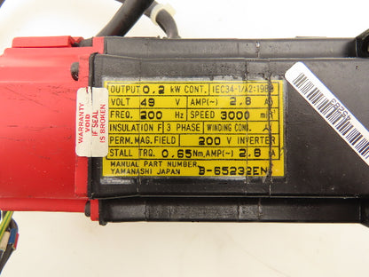 Fanuc A06B-0113-B175 AC Servo Motor 0.2kw 3000RPM Encoder A20B-8001-0060