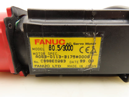 Fanuc A06B-0113-B175 AC Servo Motor 0.2kw 3000RPM Encoder A20B-8001-0060