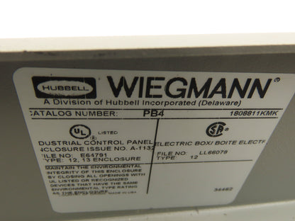 Wiegmann PB-4 Pushbutton Enclosure Luminated Green Momentary Button Selector