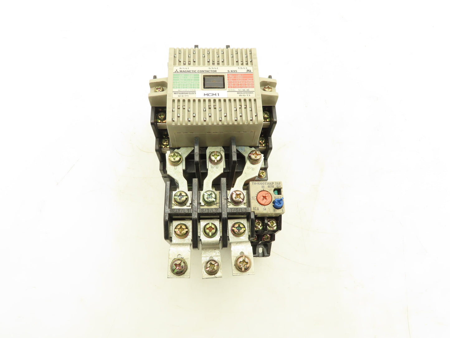 Mitsubishi S-K95 Magnetic Contactor 105A 200-240VAC 120V Coil 3 Pole