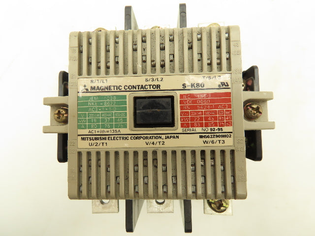 Mitsubishi Electric S-K80 Magnetic Contactor 85A 220-240V 120V Coil 3 Pole