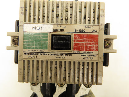 Mitsubishi Electric S-K80 Magnetic Contactor 85A 220-240V 120V Coil 3 Pole