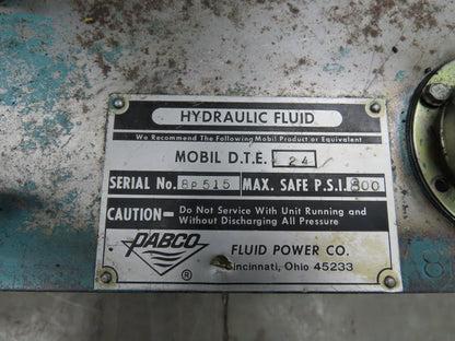 Pabco PVB6ARS20CA11 Hydraulic Power Unit 6 GPM 1000 PSI 18 Gal 2Hp 230/460V 3PH