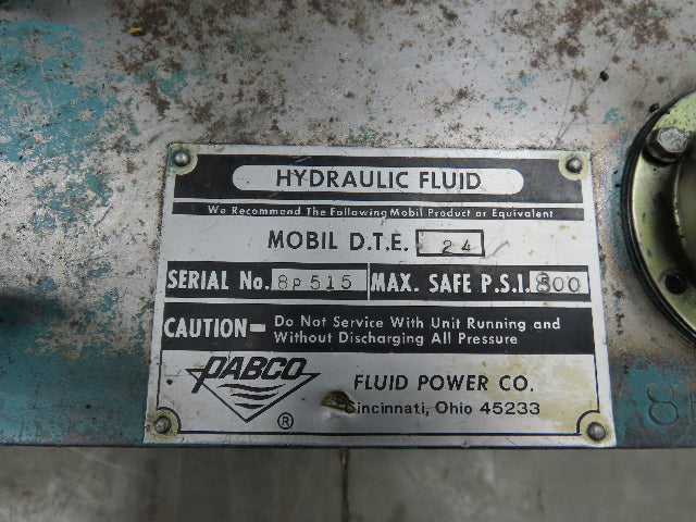 Pabco PVB6ARS20CA11 Hydraulic Power Unit 6 GPM 1000 PSI 18 Gal 2Hp 230/460V 3PH