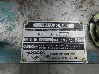 Pabco PVB6ARS20CA11 Hydraulic Power Unit 6 GPM 1000 PSI 18 Gal 2Hp 230/460V 3PH