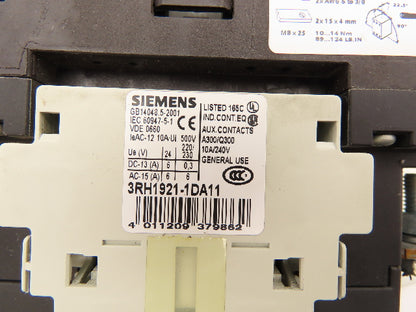 Siemens 3RT1056-6AF36 Contactor 185A 400VAC 120V Coil 3 Pole 2NO+2NC
