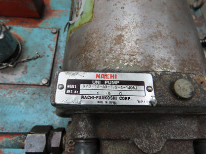 Nachi VDR Uni Pump Hydraulic Power Unit 5 GPM 1000 PSI 20 Gal 2Hp 230/460V 3PH