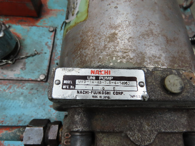 Nachi VDR Uni Pump Hydraulic Power Unit 5 GPM 1000 PSI 20 Gal 2Hp 230/460V 3PH