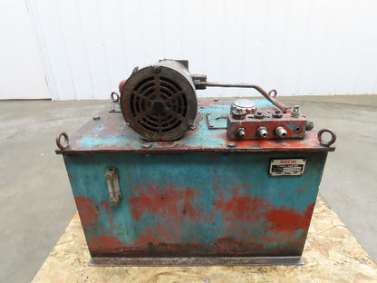 Nachi VDR Uni Pump Hydraulic Power Unit 5 GPM 1000 PSI 20 Gal 2Hp 230/460V 3PH