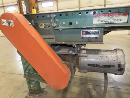 Roach 24"x 10' Belt Over Roller Incline/Flat Conveyor 460V 3PH End Drive 40 FPM