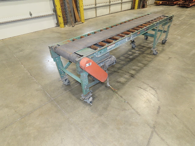 Roach 24"x 10' Belt Over Roller Incline/Flat Conveyor 460V 3PH End Drive 40 FPM