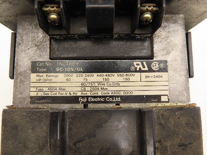 Fuji Electric 1NC4HO Magnetic Contactor 250A 240VAC 120V Coil 3 Pole 50-150 HP