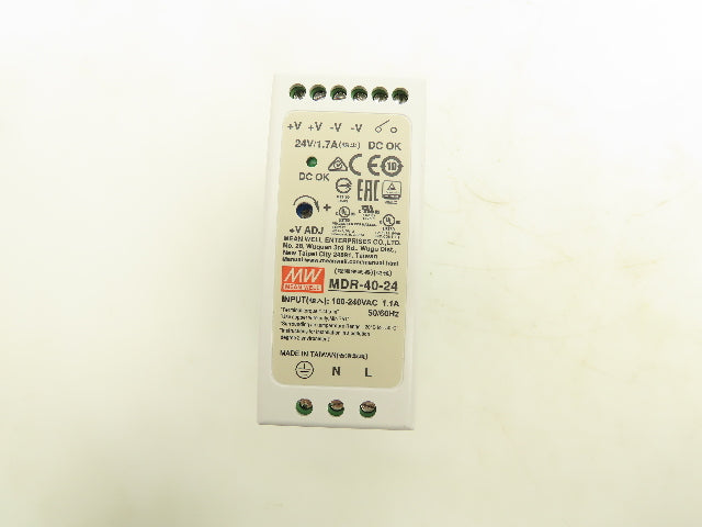 Mean Well MDR-40-24 DIN Rail Power Supply 100-240VAC to 24VDC 40W  Lot of 2