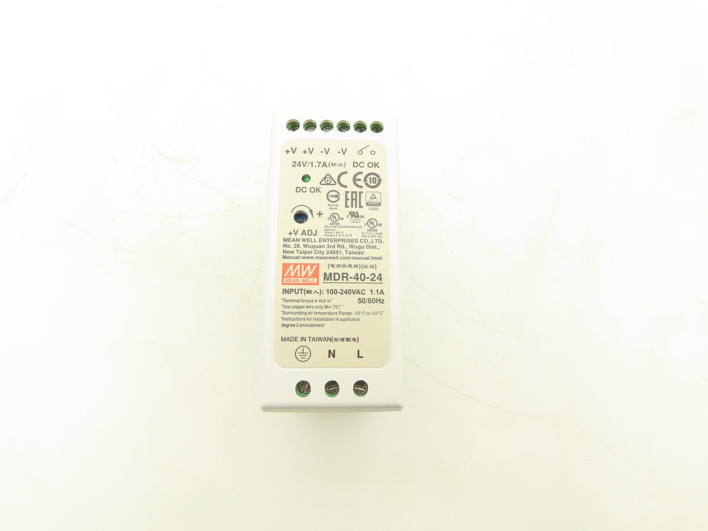 Mean Well MDR-40-24 DIN Rail Power Supply 100-240VAC to 24VDC 40W  Lot of 2