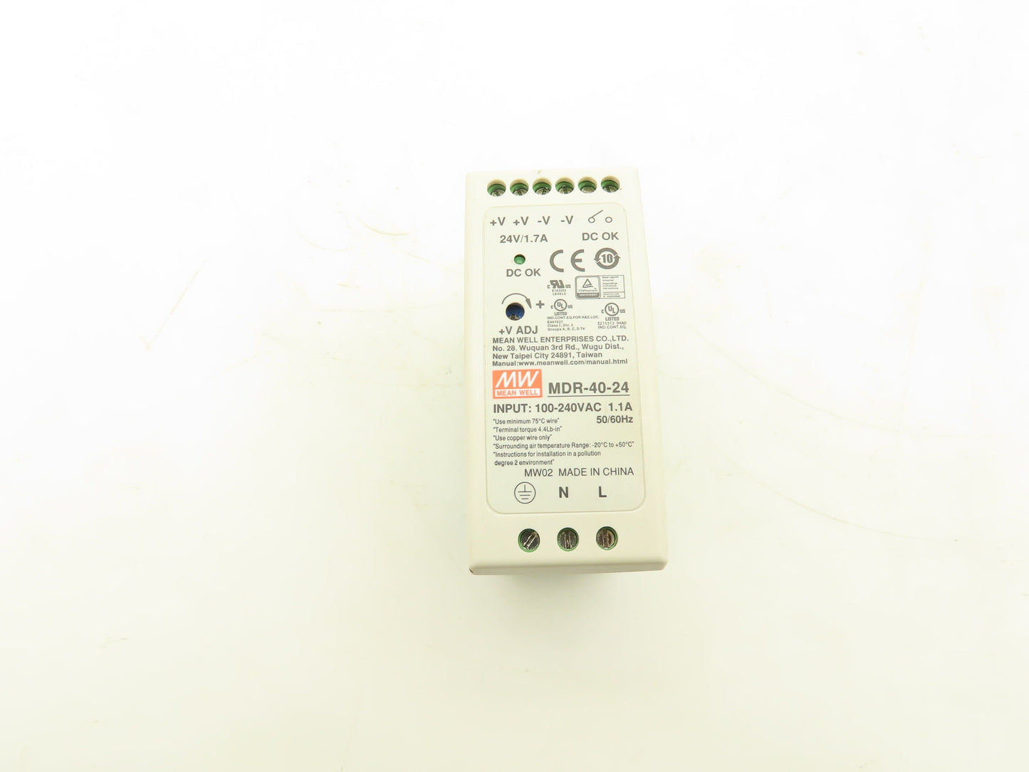 Mean Well MDR-40-24 DIN Rail Power Supply 100-240VAC to 24VDC 40W  Lot of 3