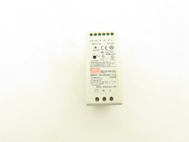 Mean Well MDR-40-24 DIN Rail Power Supply 100-240VAC to 24VDC 40W  Lot of 3